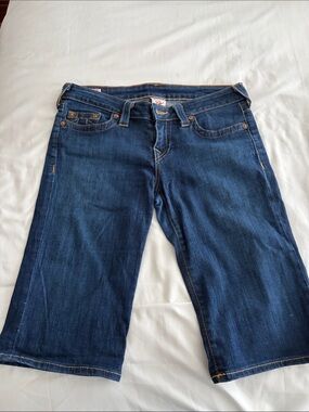 Women’s Denim Bermuda Jeans - Dark Blue